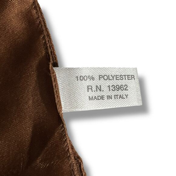 Vintage Womens Scarf Brown Blue Red Orange Floral Print Made in Italy 13962 - Picture 5 of 6